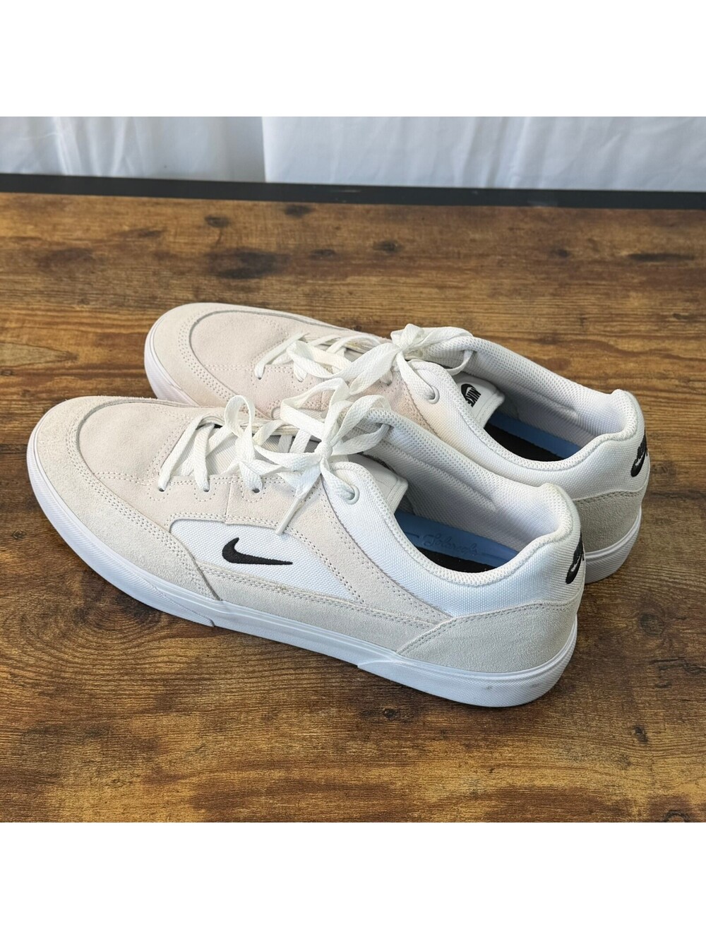 Nike SB Malor Skate Shoes Mens Size 11 White Suede Canvas FV6064-101